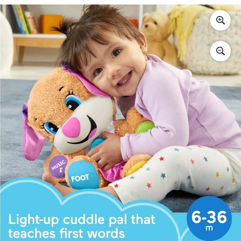 Fisher-Price Laugh & Learn Smart Stages Sis Puppy Plush - EUC